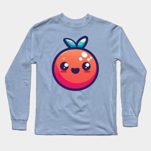 Cute Smiley Tomato Emoji Long Sleeve T-Shirt